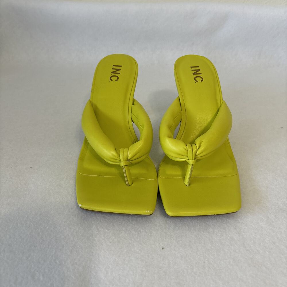 NWT INC Womens Faux Leather Open Toe Square Toe High Heel Thong Pumps Size 9M - Picture 3 of 9